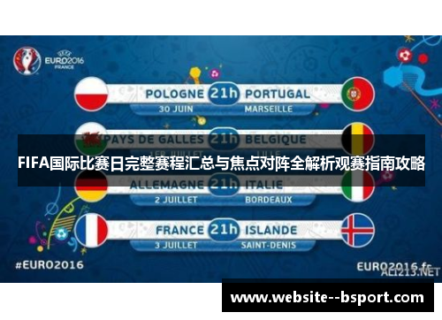 FIFA国际比赛日完整赛程汇总与焦点对阵全解析观赛指南攻略